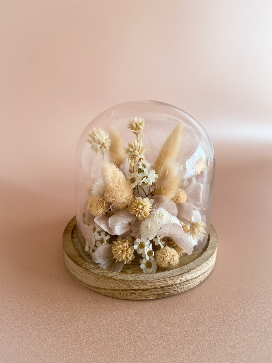 Cloche de fleurs séchées personnalisée