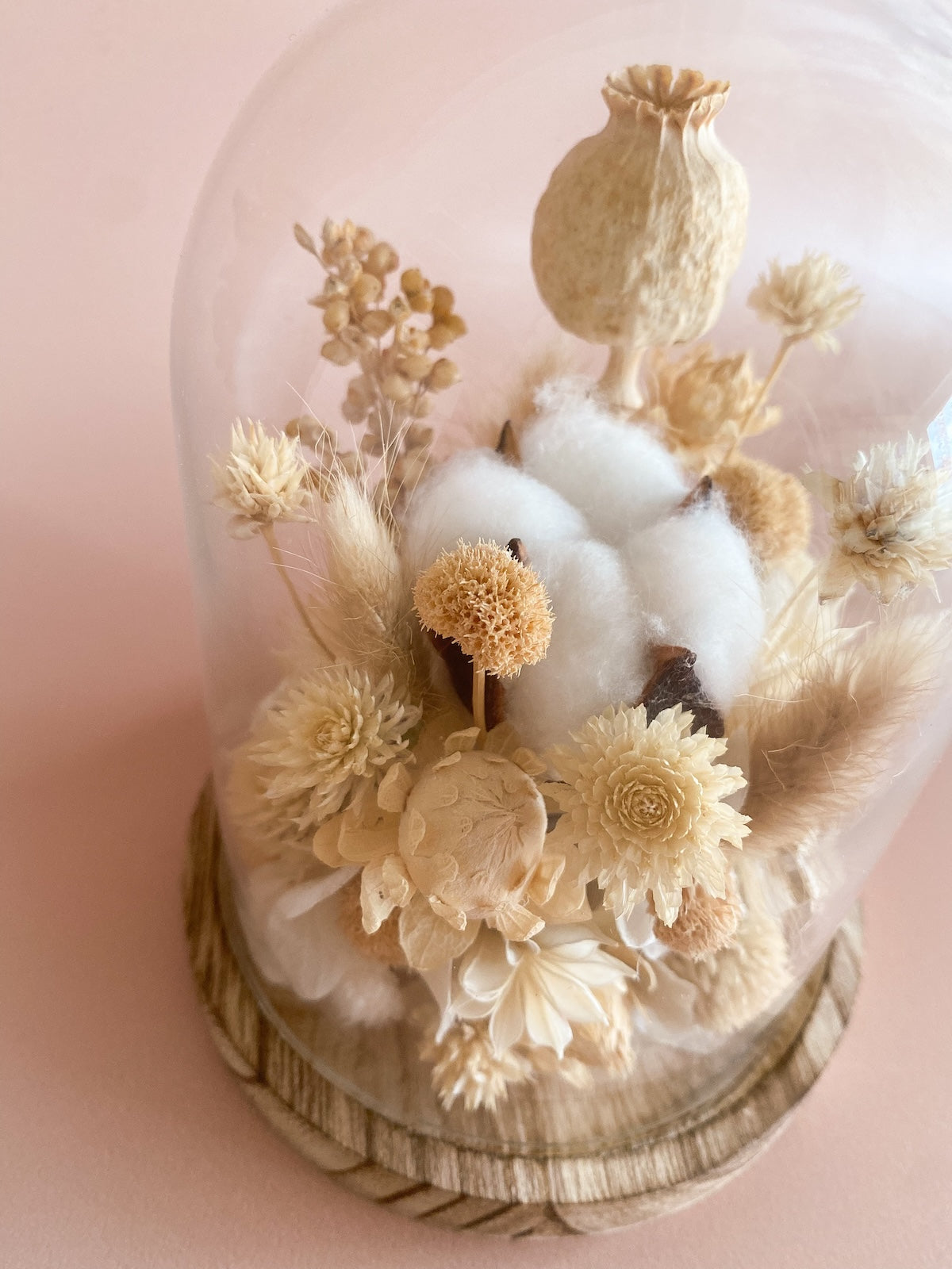 Atelier cloche de fleurs séchées