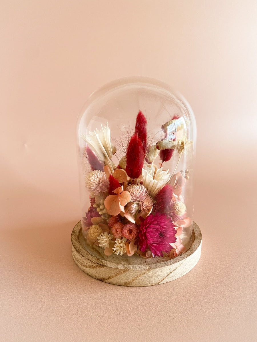 Atelier cloche de fleurs séchées