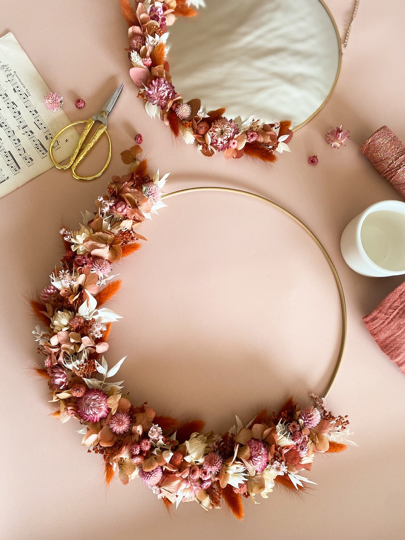 couronne DIY fleurs séchées