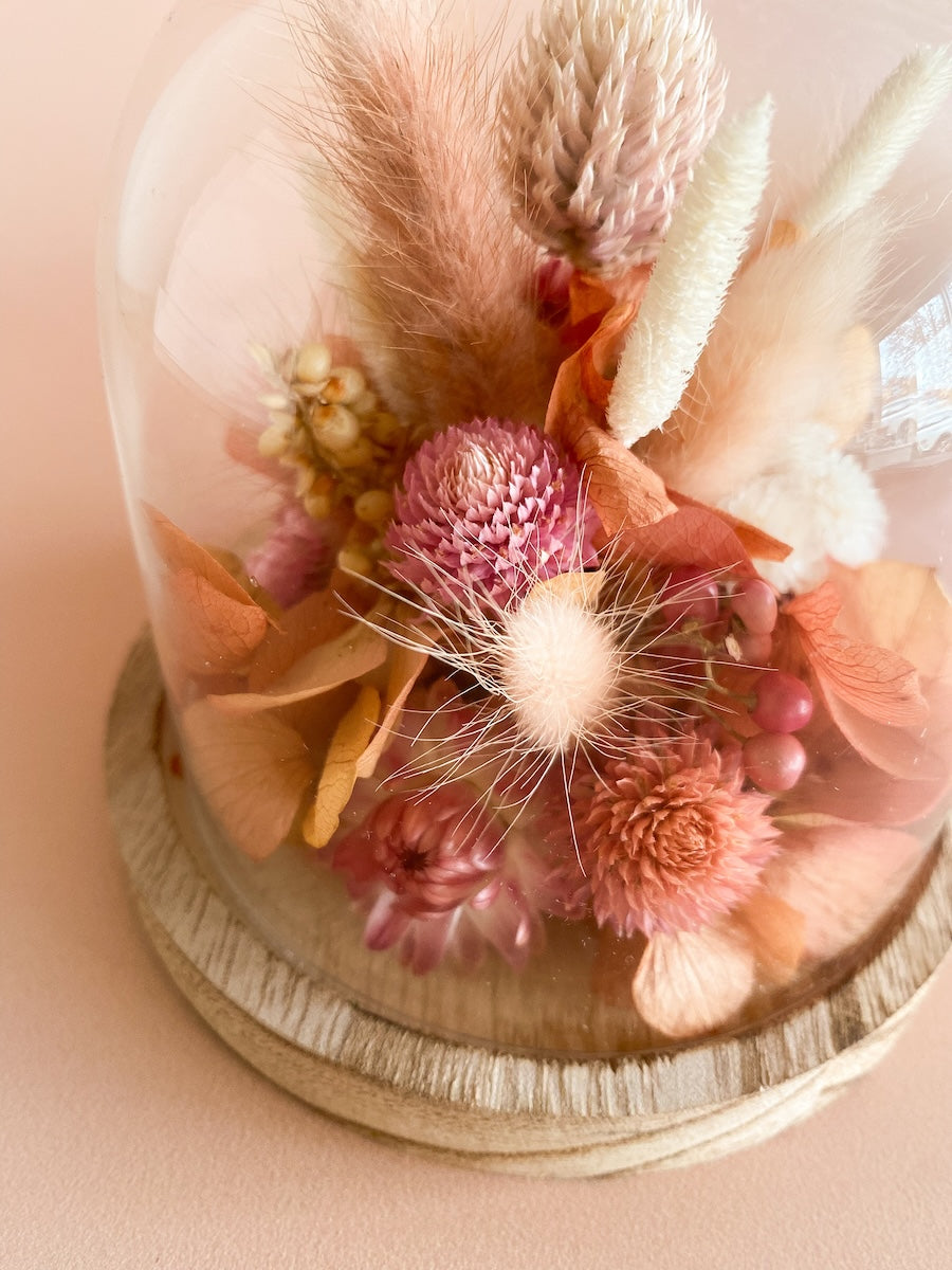 Cloche de fleurs séchées personnalisée