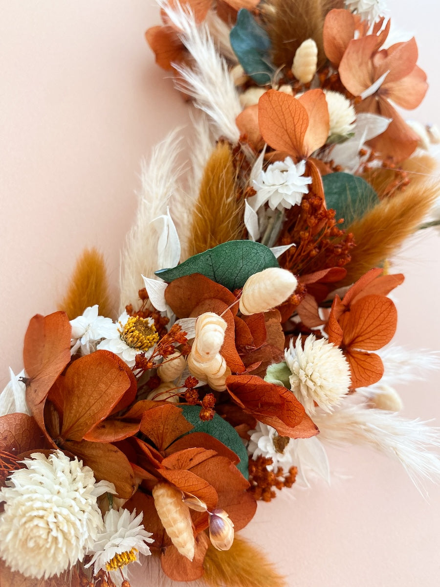 Couronne de fleurs séchées Automne