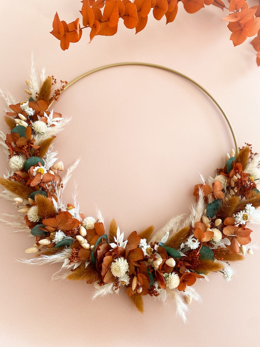 Couronne de fleurs séchées Automne