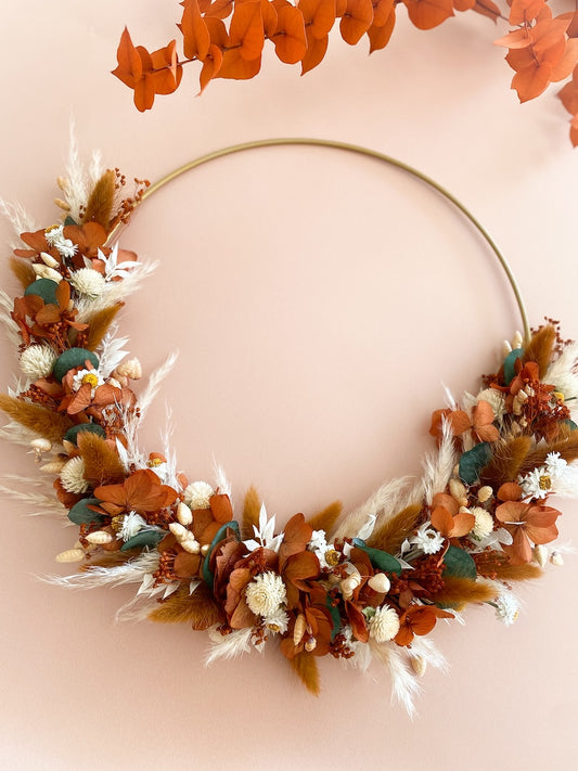 Couronne de fleurs séchées Automne