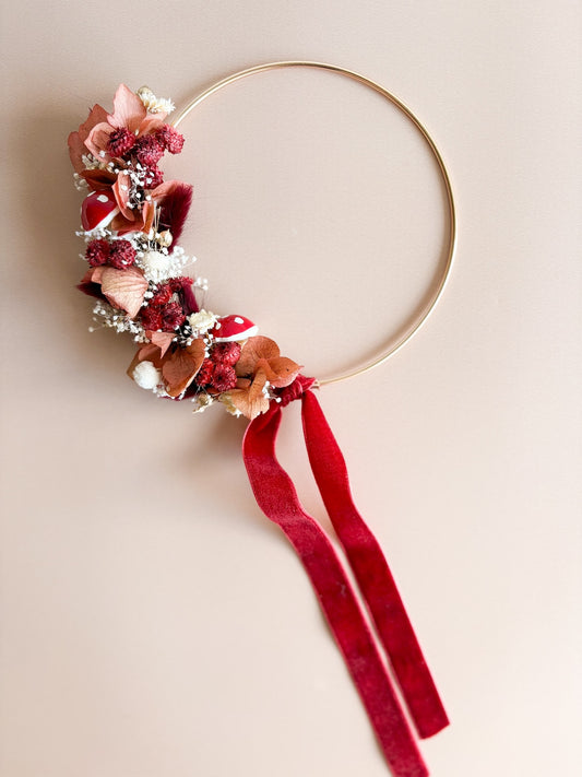 Couronne de fleurs séchées Noël à Jaipur