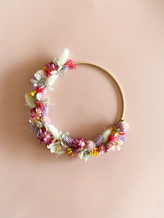 Mini couronne de fleurs séchées - Félicie