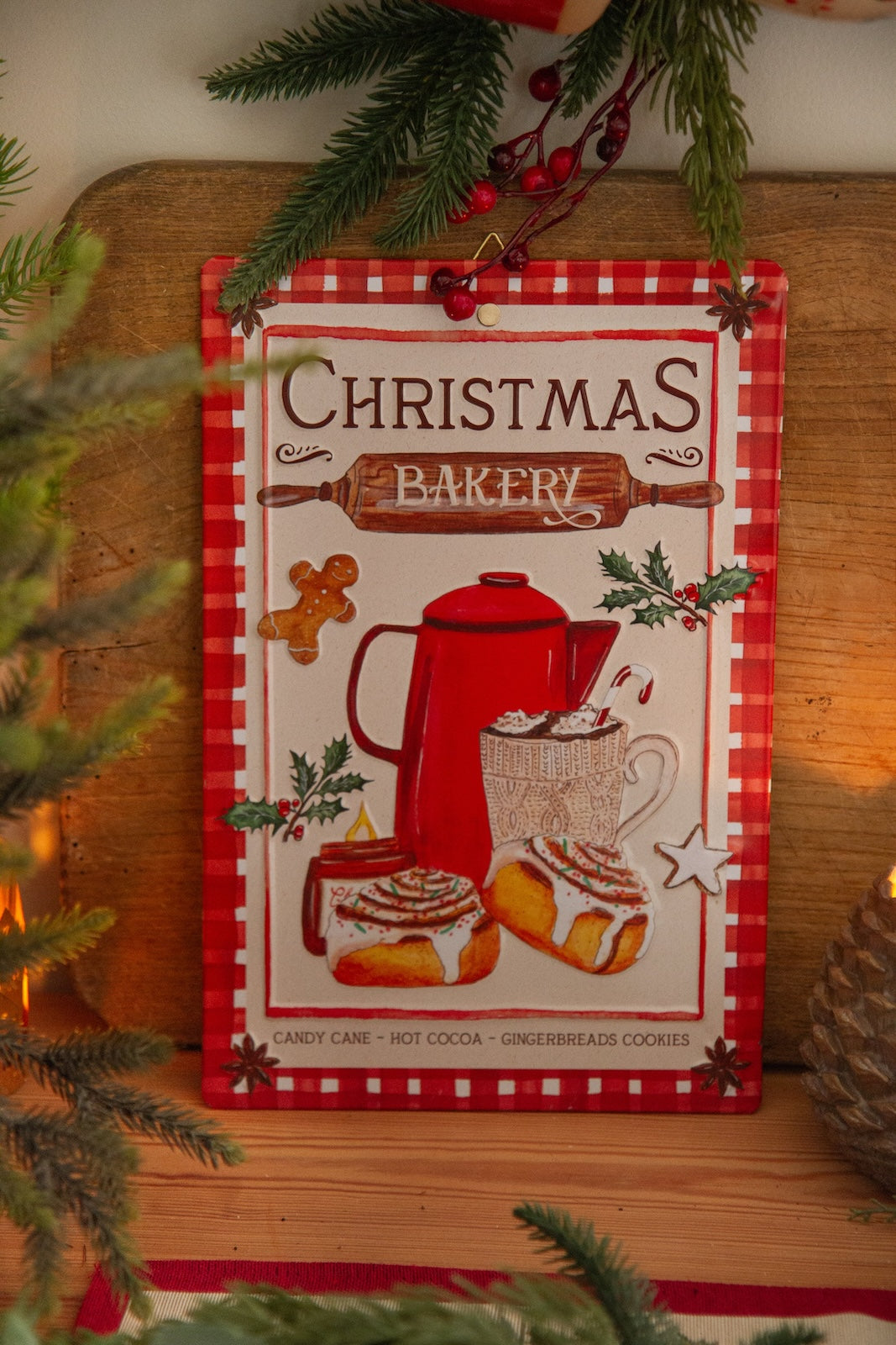 Plaque déco métal Christmas Bakery Caro From Woodland