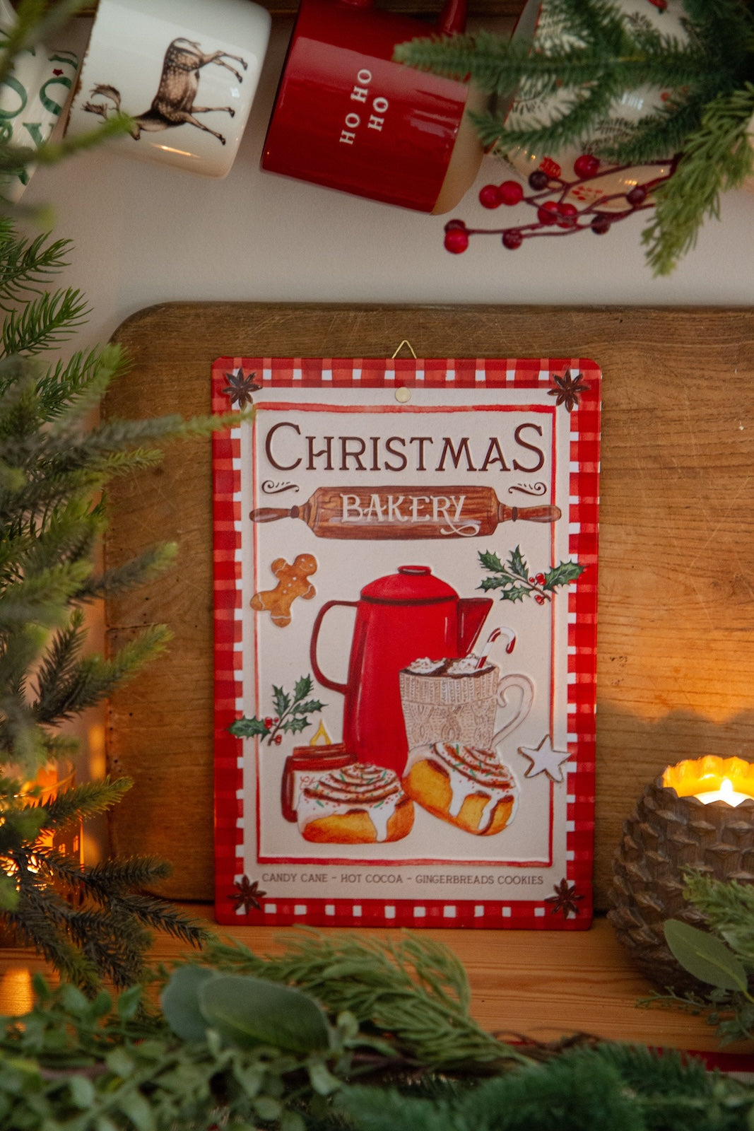 Plaque déco métal Christmas Bakery Caro From Woodland