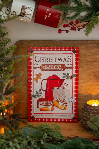 Plaque déco métal Christmas Bakery Caro From Woodland
