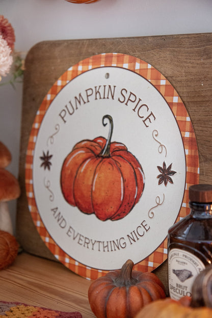 Plaque déco métal Pumpkin Spice Caro From Woodland