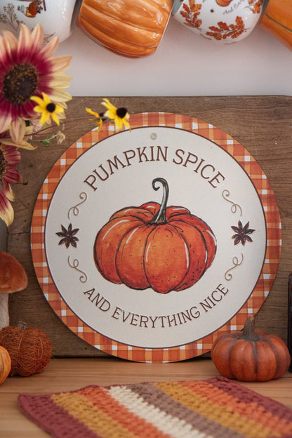 Plaque déco métal Pumpkin Spice Caro From Woodland